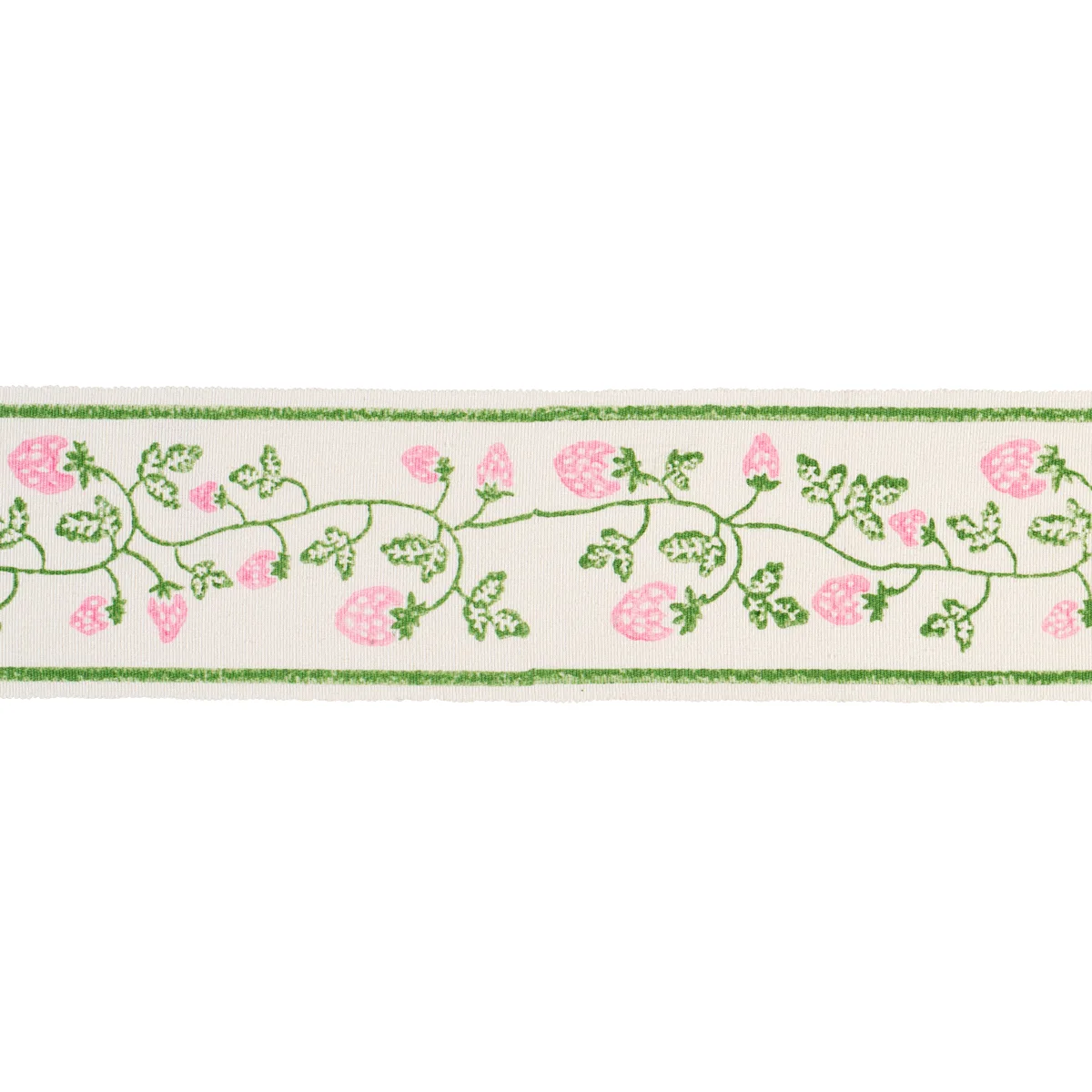 Schumacher Strawberry Trail Hand Block Trim in Green (85461)