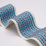 85421 | Stripe & Dot Hand Block Trim - Blue Schumacher Stripe & Dot Hand Block Trim in Blue (85421)