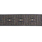76092 | Studded Leather Trim - Black Schumacher Studded Leather Trim in Black (76092)