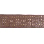 76091 | Studded Leather Trim - Brown Schumacher Studded Leather Trim in Brown (76091)