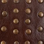 76091 | Studded Leather Trim - Brown Schumacher Studded Leather Trim in Brown (76091)