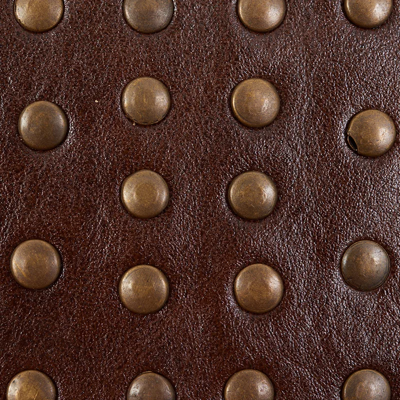 76091 | Studded Leather Trim - Brown Schumacher Studded Leather Trim in Brown (76091)