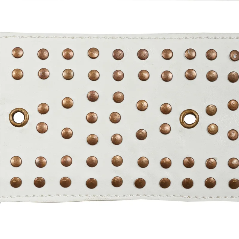 Schumacher Studded Leather Trim in Ivory (76090)