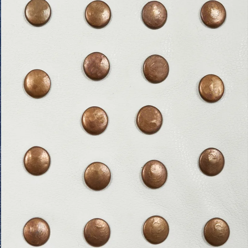 Schumacher Studded Leather Trim in Ivory (76090)
