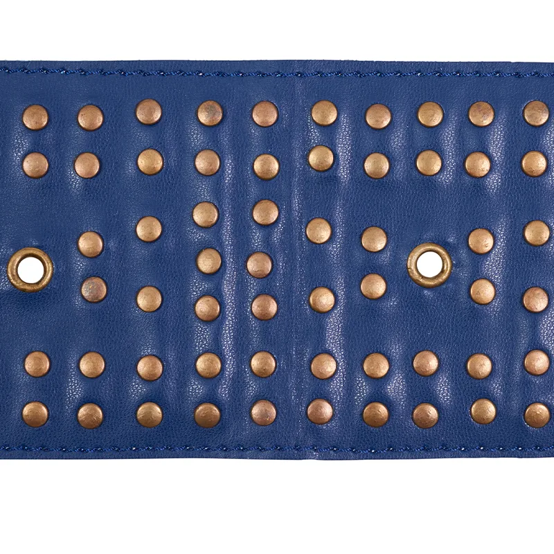 Schumacher Studded Leather Trim in Navy (76093)