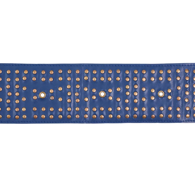 Schumacher Studded Leather Trim in Navy (76093)