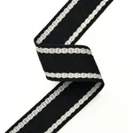 83674 | Sullivan Tape Narrow Indoor/Outdoor - Black Schumacher Sullivan Tape Narrow Indoor/Outdoor trim in Black (83674)