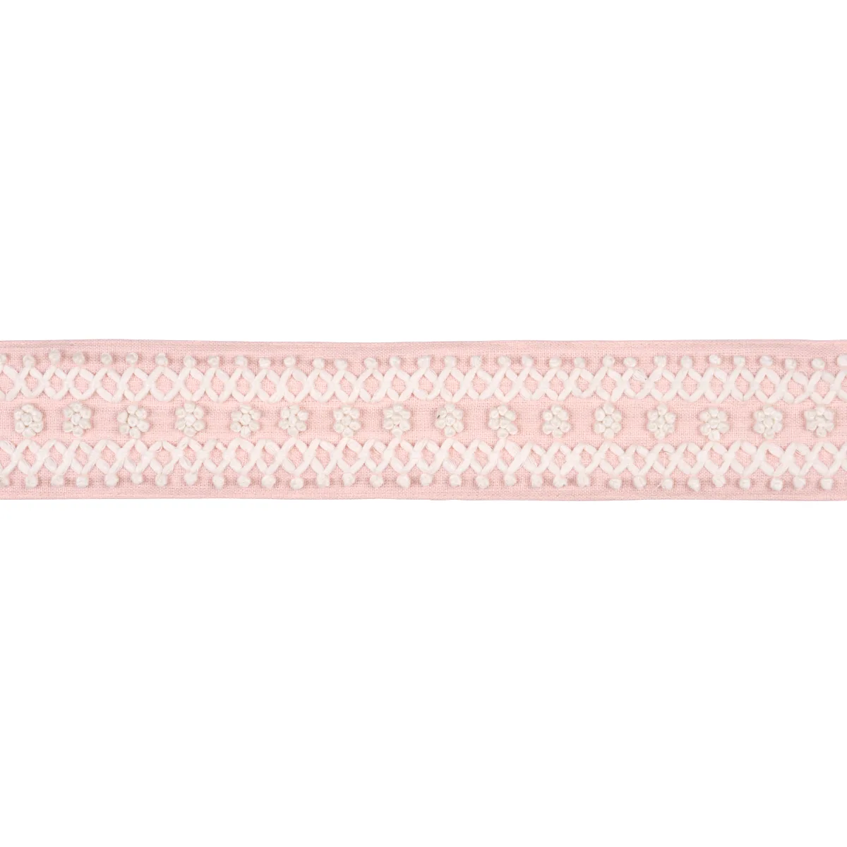 Schumacher Sunnyvale Tape trim in Blush (85300)