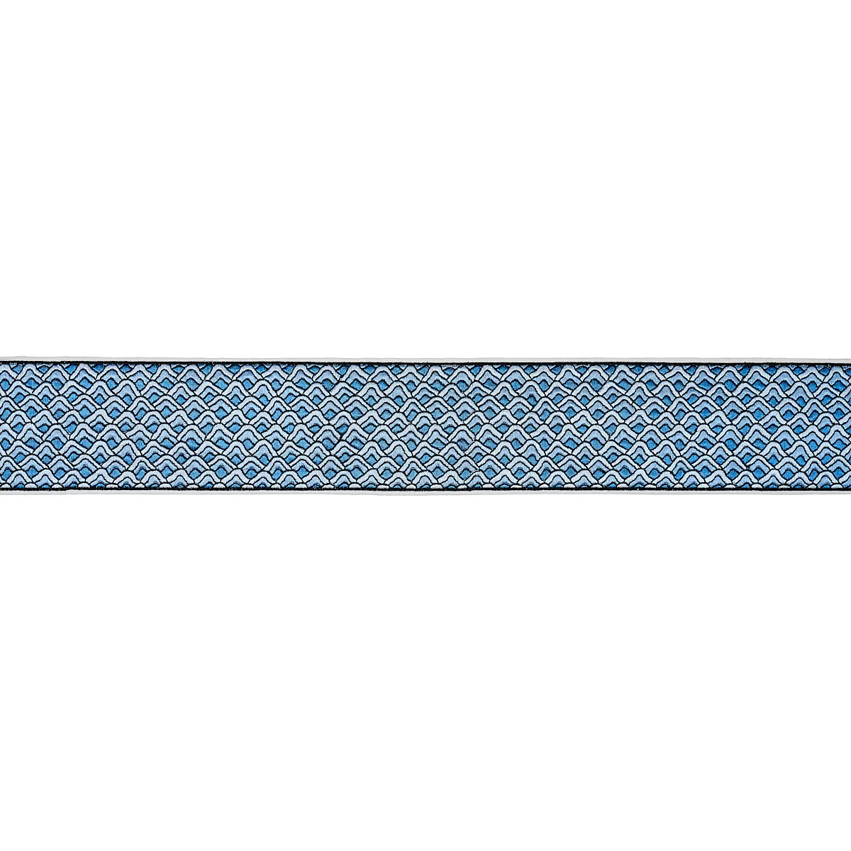 Schumacher Sunrise Embroidery Tape trim in Blues (80893)
