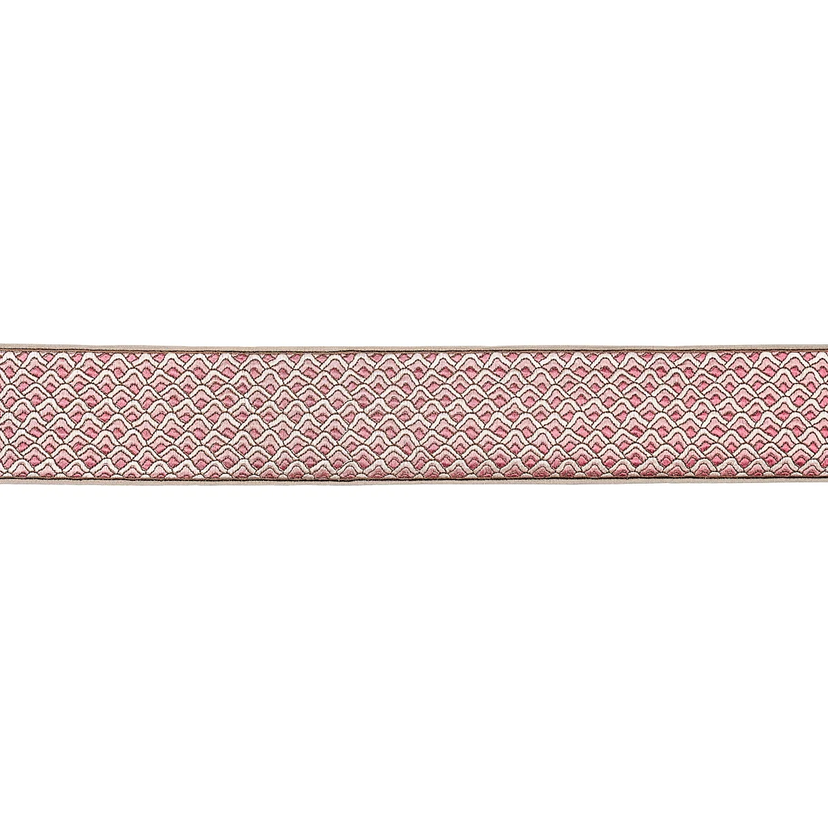 Schumacher Sunrise Embroidery Tape trim in Pink (80891)