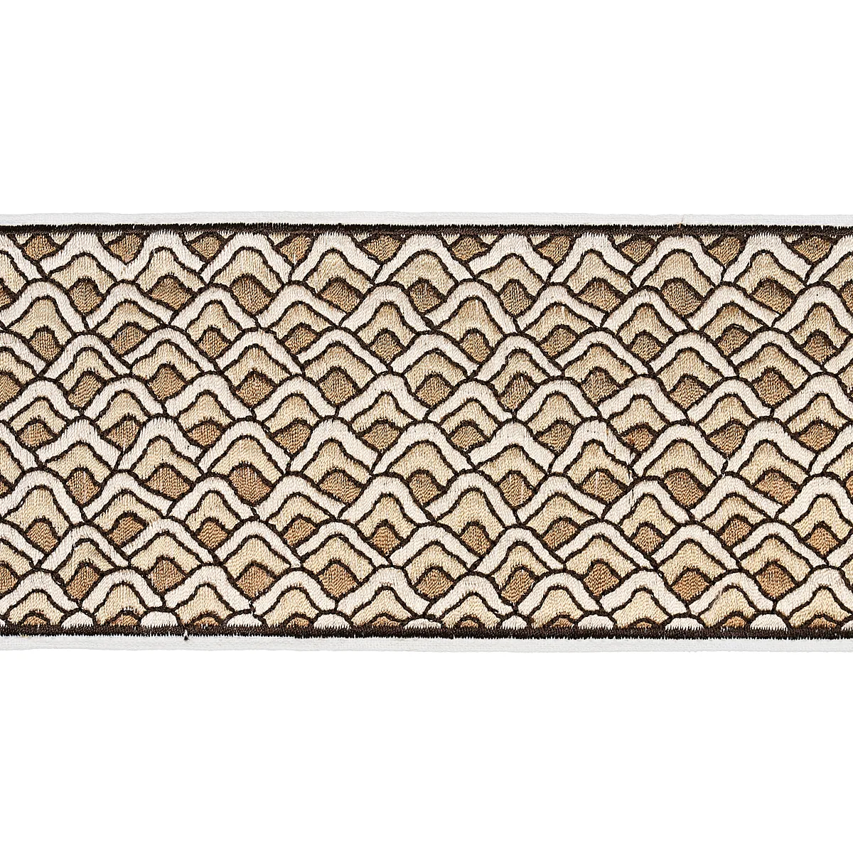 Schumacher Sunrise Embroidery Tape trim in Sand (80890)