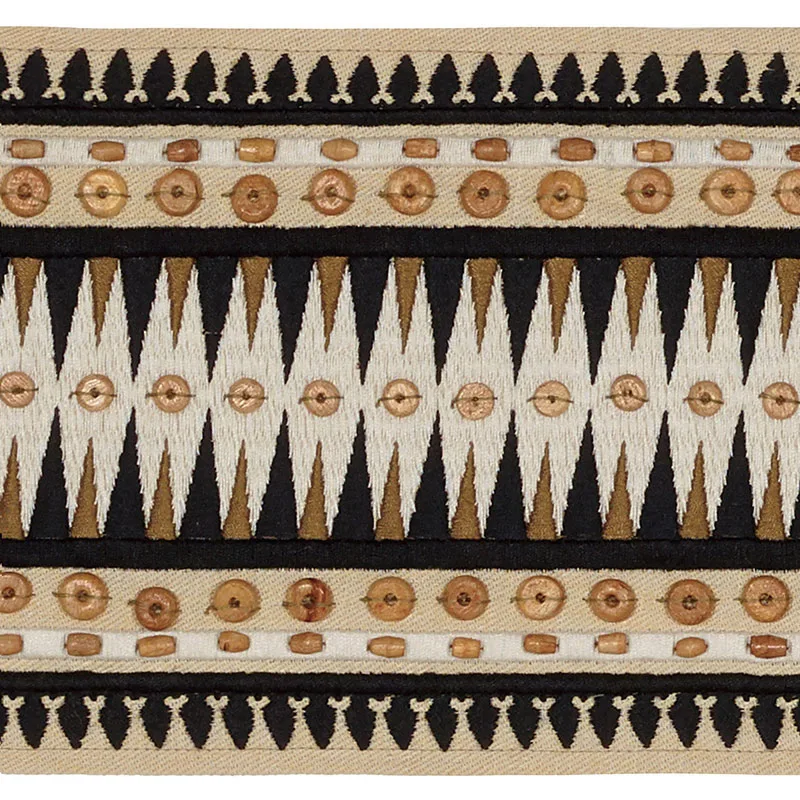 Schumacher Tahiti Tape trim in Lava Black (69310)
