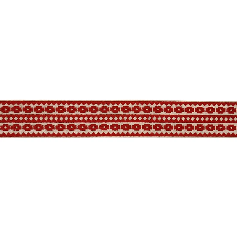 79921 | Talitha Tape - Terracotta on Natural Schumacher Talitha Tape trim in Terracotta on Natural (79921)