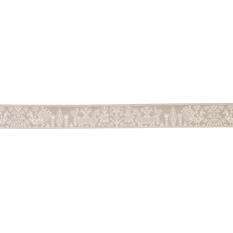 Schumacher Tarpan Embroidered Tape trim in Natural (80002)