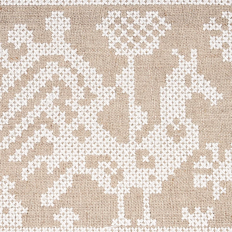 80002 | Tarpan Embroidered Tape - Natural Schumacher Tarpan Embroidered Tape trim in Natural (80002)