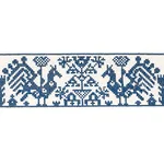 80000 | Tarpan Embroidered Tape - Navy Schumacher Tarpan Embroidered Tape trim in Navy (80000)