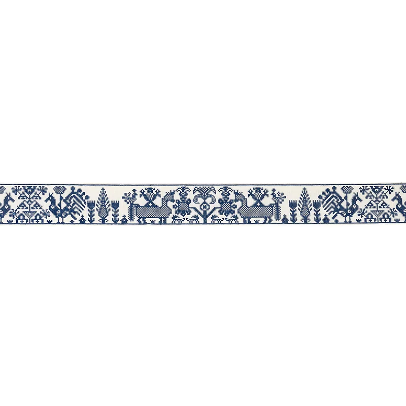Schumacher Tarpan Embroidered Tape trim in Navy (80000)