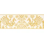 80001 | Tarpan Embroidered Tape - Yellow Schumacher Tarpan Embroidered Tape trim in Yellow (80001)