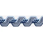 83630 | The Twist Embroidered Tape - Blue Schumacher The Twist Embroidered Tape trim in Blue (83630)