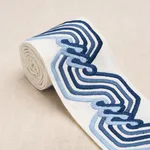 83630 | The Twist Embroidered Tape - Blue Schumacher The Twist Embroidered Tape trim in Blue (83630)