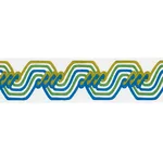 83631 | The Twist Embroidered Tape - Peacock Schumacher The Twist Embroidered Tape trim in Peacock (83631)