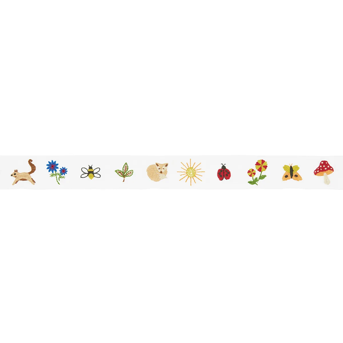 Schumacher Tiny Things Embroidered Tape trim in Multi on Ivory (81680)