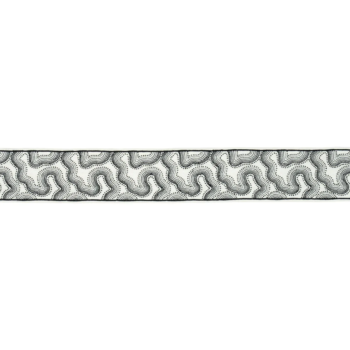 Schumacher Topo Beaded Tape trim in Black & White (81220)