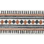 77333 | Toula Hand Blocked Linen Tape - Black & Brown Schumacher Toula Hand Blocked Linen Tape trim in Black & Brown (77333)