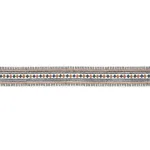 77333 | Toula Hand Blocked Linen Tape - Black & Brown Schumacher Toula Hand Blocked Linen Tape trim in Black & Brown (77333)