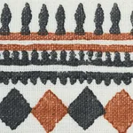 77333 | Toula Hand Blocked Linen Tape - Black & Brown Schumacher Toula Hand Blocked Linen Tape trim in Black & Brown (77333)