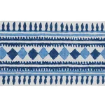 77330 | Toula Hand Blocked Linen Tape - Blues Schumacher Toula Hand Blocked Linen Tape trim in Blues (77330)