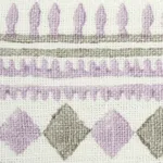 77332 | Toula Hand Blocked Linen Tape - Lilac & Grey Schumacher Toula Hand Blocked Linen Tape trim in Lilac & Grey (77332)