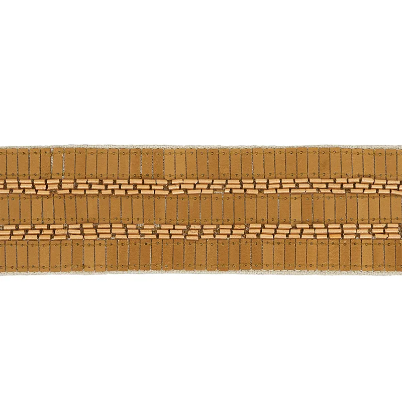 Schumacher Trento Beaded Tape trim in Gold (77381)