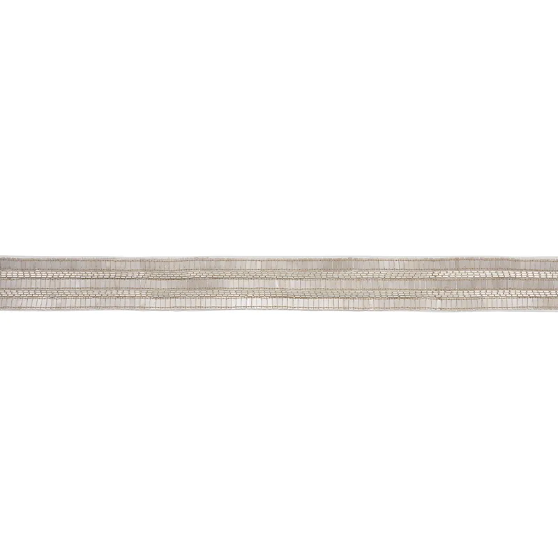 Schumacher Trento Beaded Tape trim in Platinum (77380)
