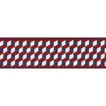 71262 | Tumbling Blocks Tape - Rouge & Bleu Schumacher Tumbling Blocks Tape trim in Rouge & Bleu (71262)