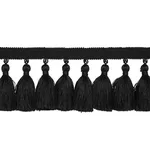 76805 | Valentin Silk Tassel - Black Schumacher Valentin Silk Tassel trim in Black (76805)