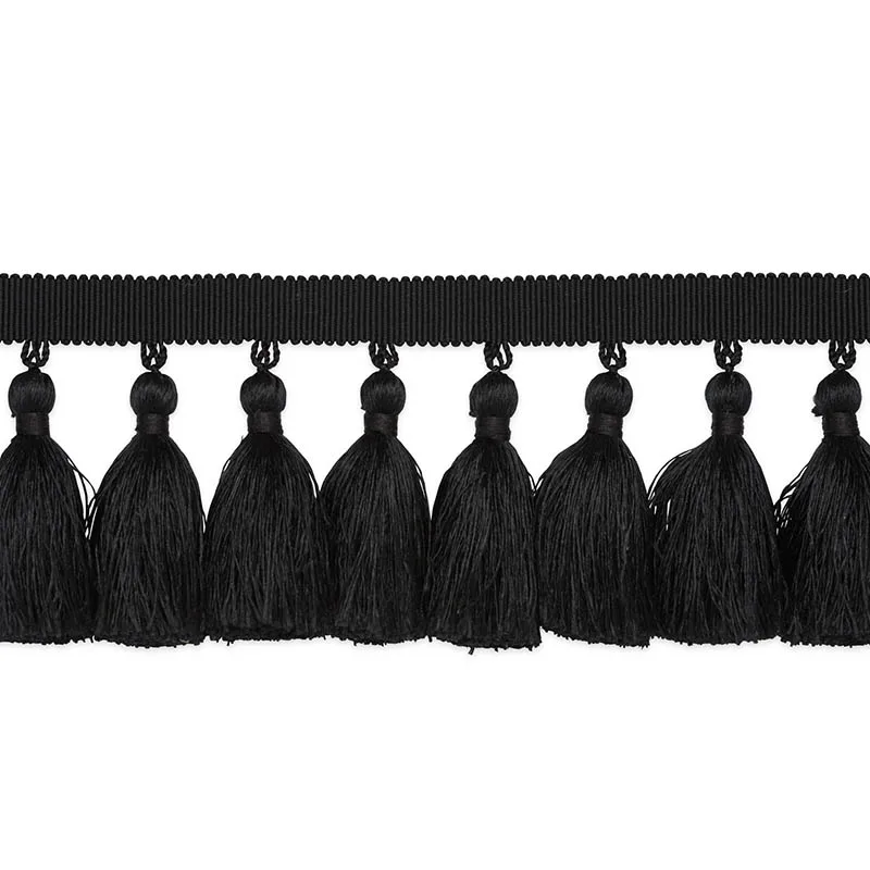 Schumacher Valentin Silk Tassel trim in Black (76805)