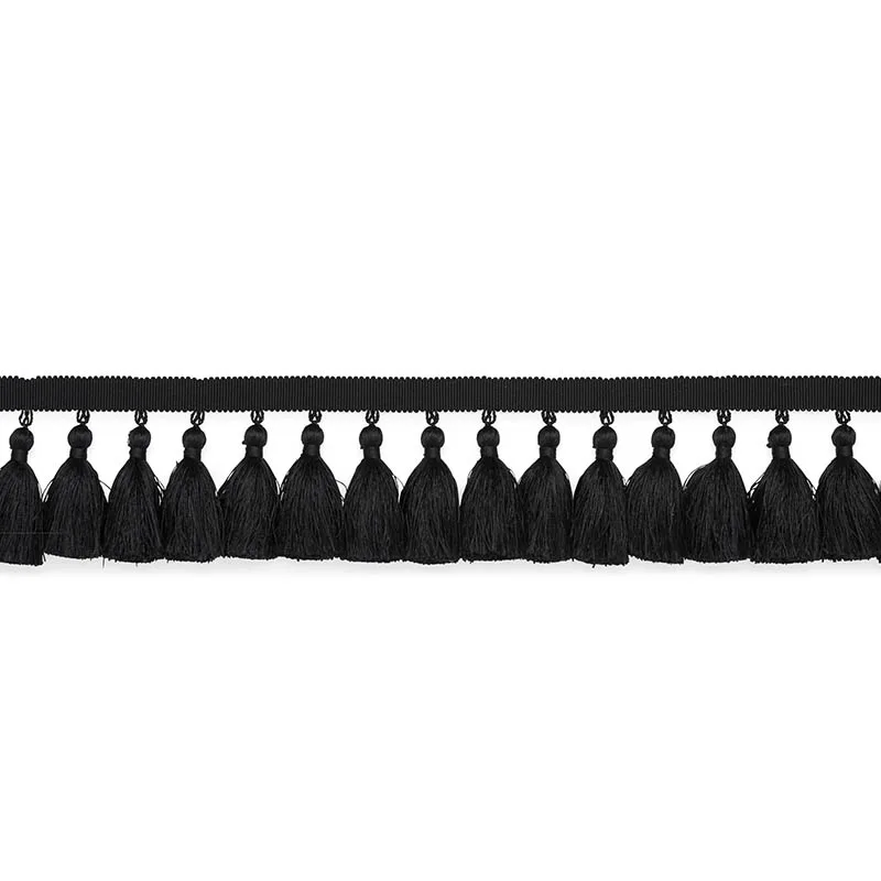 Schumacher Valentin Silk Tassel trim in Black (76805)