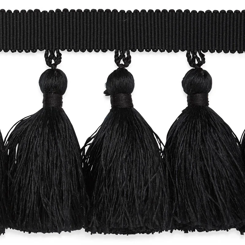 76805 | Valentin Silk Tassel - Black Schumacher Valentin Silk Tassel trim in Black (76805)