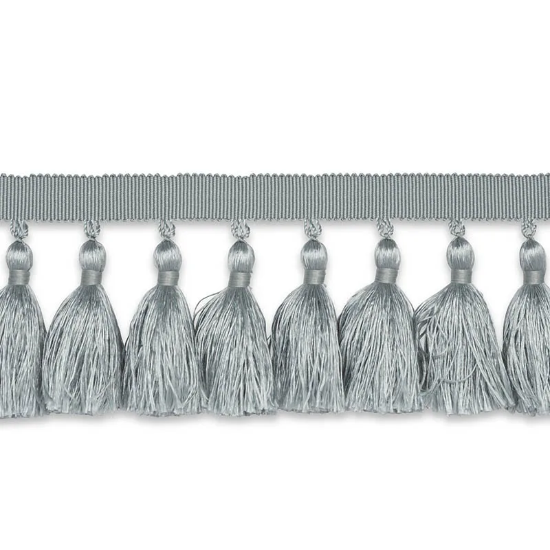 Schumacher Valentin Silk Tassel trim in Cloud (76803)