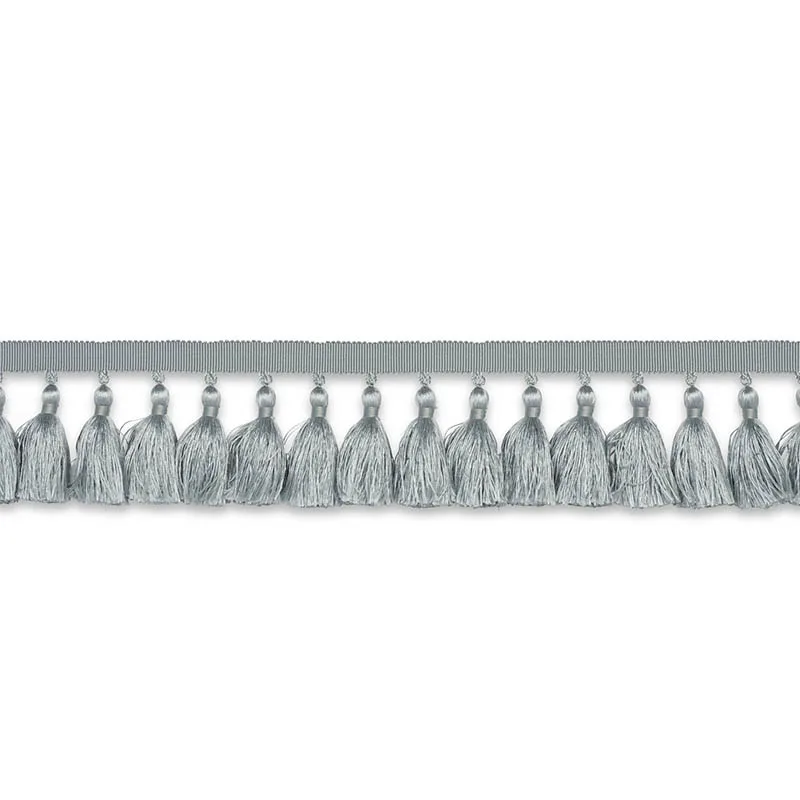 Schumacher Valentin Silk Tassel trim in Cloud (76803)