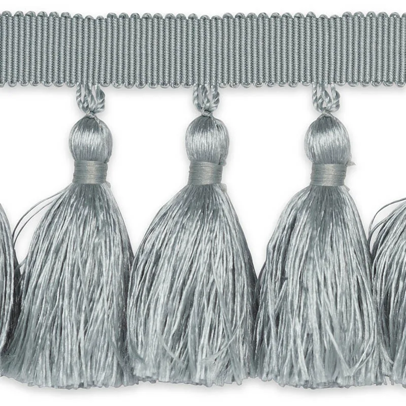 Schumacher Valentin Silk Tassel trim in Cloud (76803)