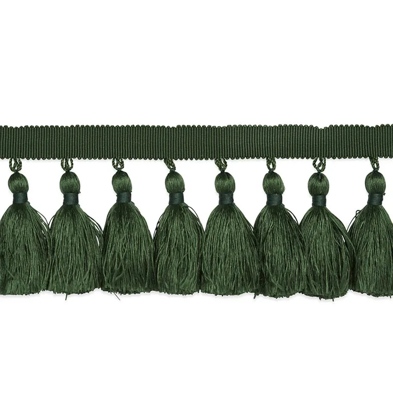 Schumacher Valentin Silk Tassel trim in Emerald (76806)