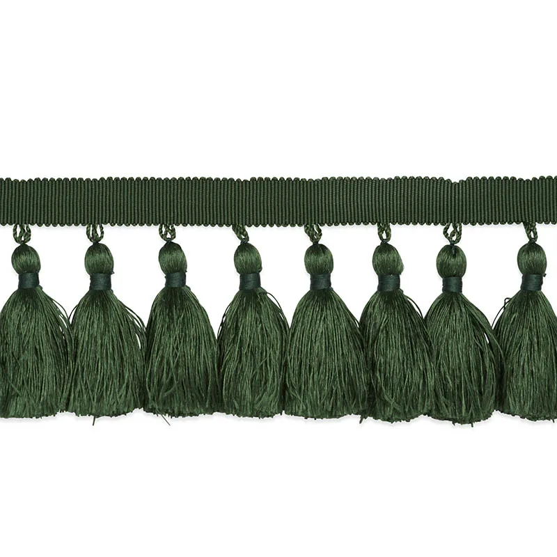 Schumacher Valentin Silk Tassel trim in Emerald (76806)