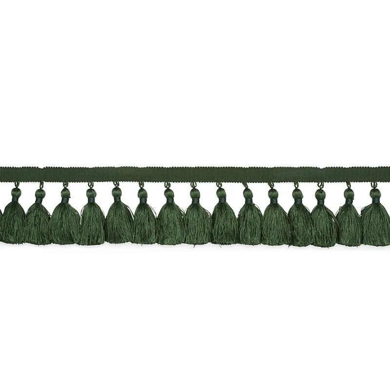 Schumacher Valentin Silk Tassel trim in Emerald (76806)
