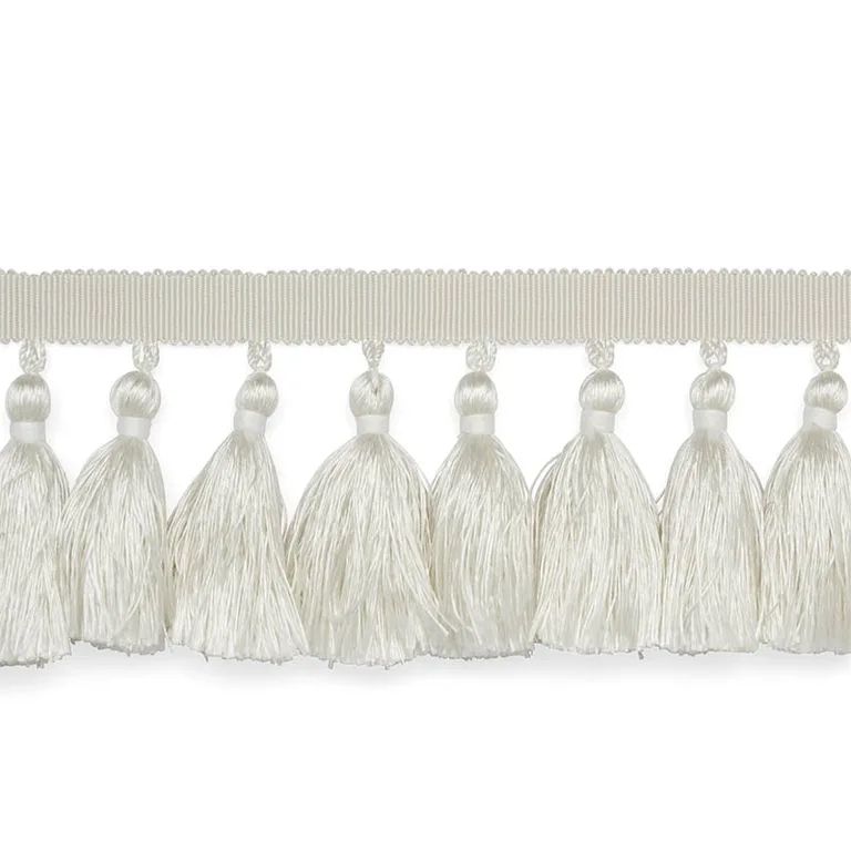 Schumacher Valentin Silk Tassel trim in Ivory (76800)