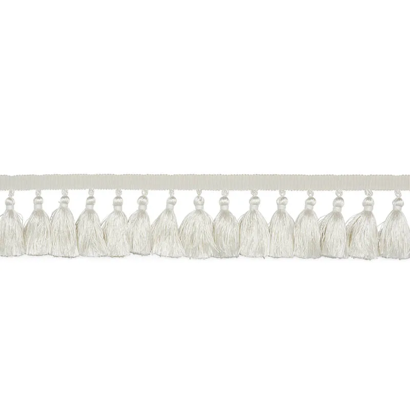 Schumacher Valentin Silk Tassel trim in Ivory (76800)