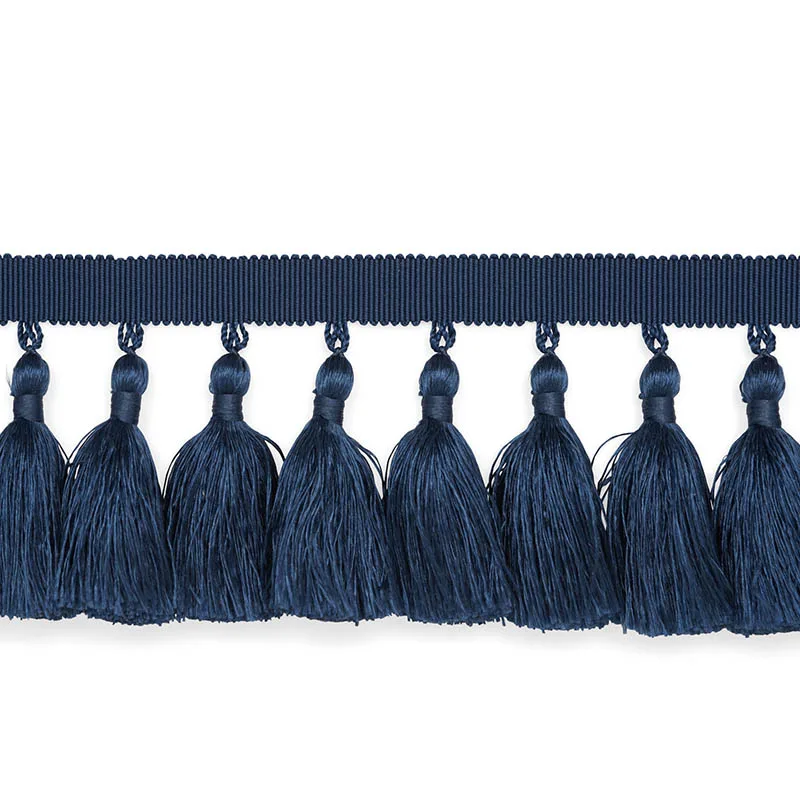 Schumacher Valentin Silk Tassel trim in Navy (76804)