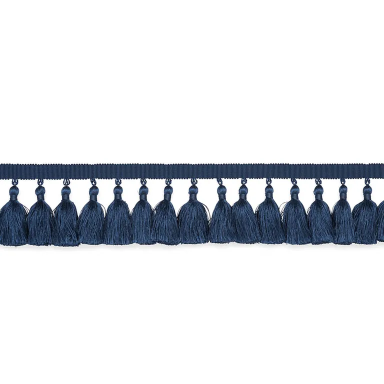 Schumacher Valentin Silk Tassel trim in Navy (76804)
