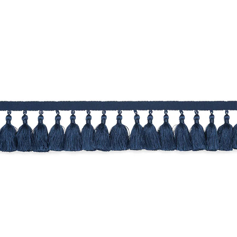Schumacher Valentin Silk Tassel trim in Navy (76804)